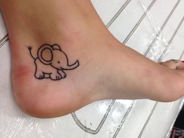 elephant tattoo on foot meaning