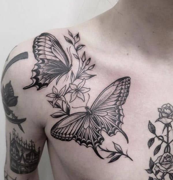 butterfly tattoo sleeve mens