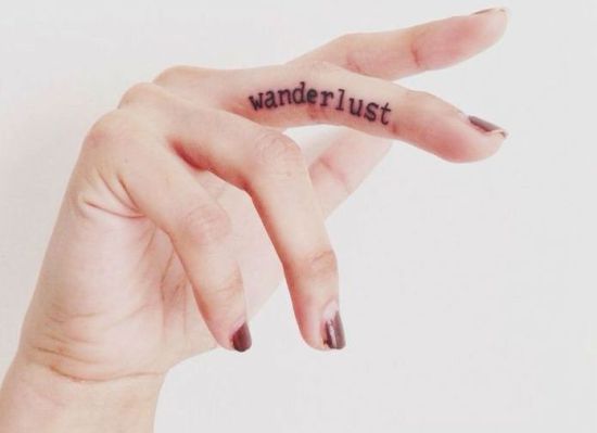 inner finger tattoos words
