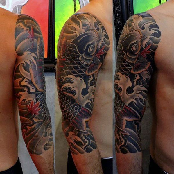 koi fish half sleeve tattoo ideas