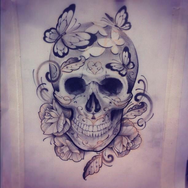 feminine skull tattoos ideas