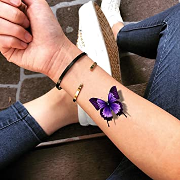 butterfly tattoos for ladies purple