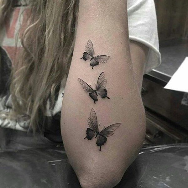 3 butterfly tattoo on arm