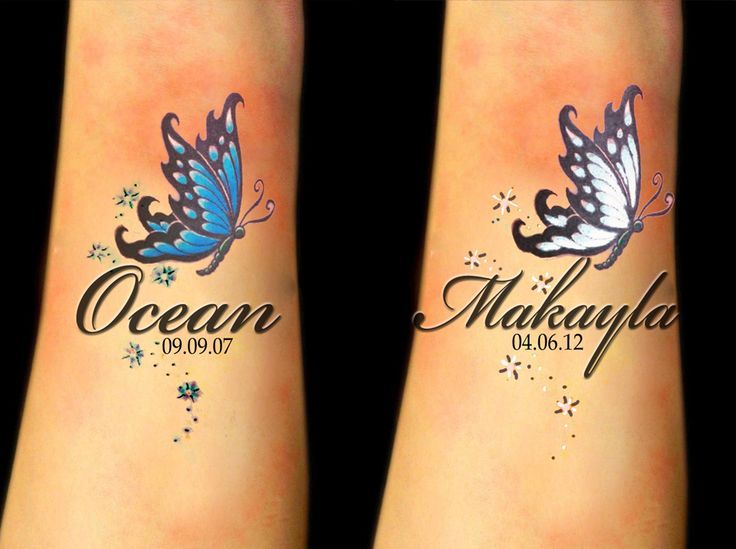 butterfly tattoos for ladies with names