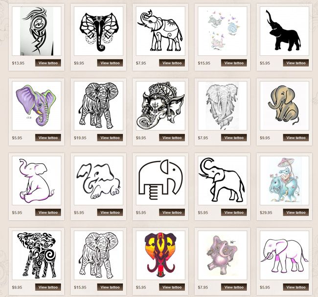 elephant tattoo designs small