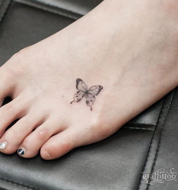 small butterfly tattoo designs foot