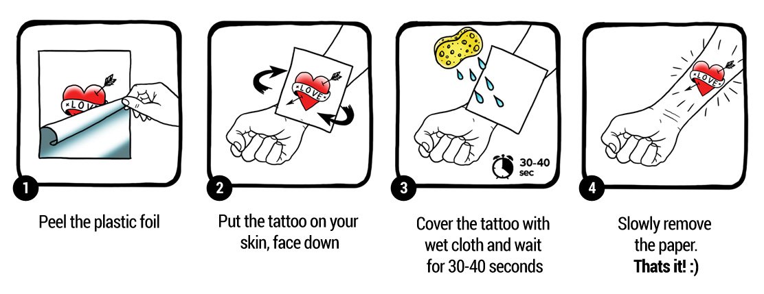 how to put on a fake tattoo