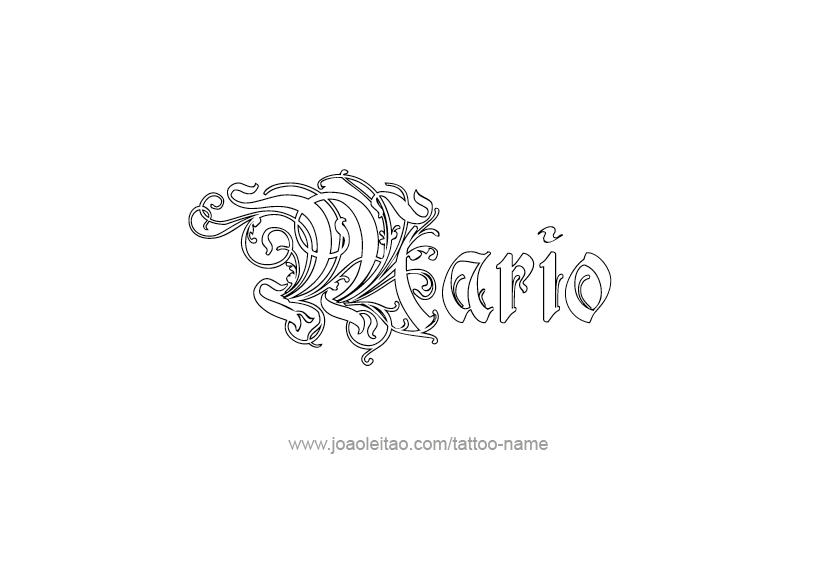 mario name tattoo ideas
