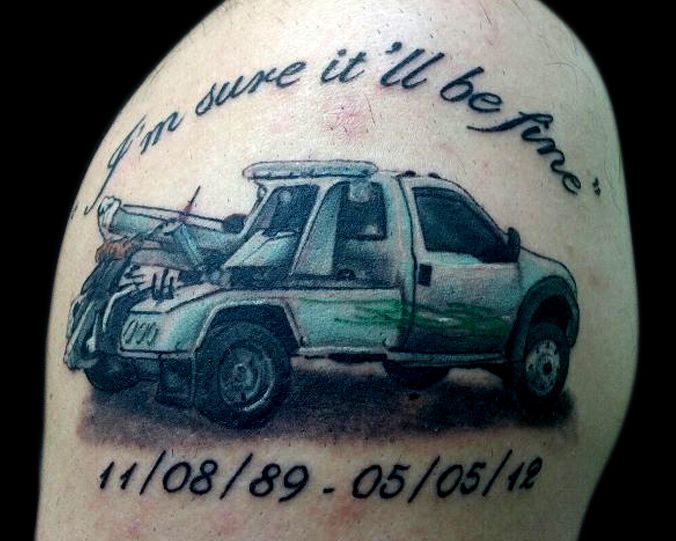 tow truck tattoo ideas