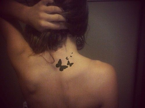 butterfly tattoo designs on back of neck