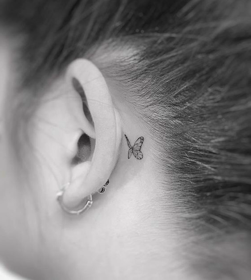 Tattoo Trends : 19 trending butterfly tattoo behind ear black girl