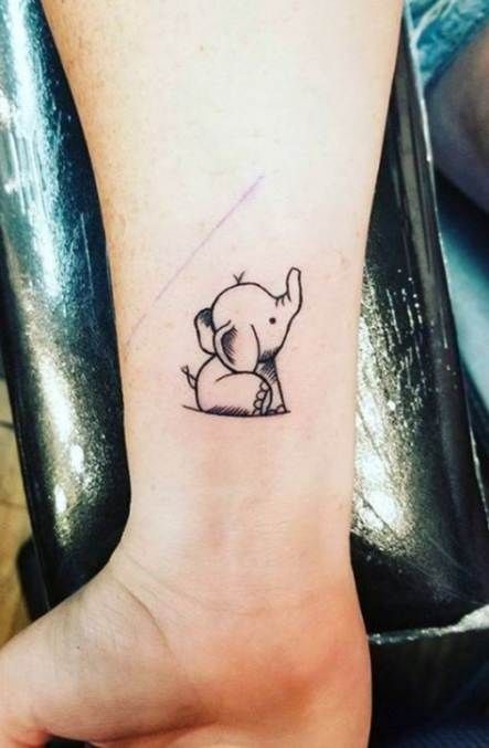 elephant tattoo small wrist