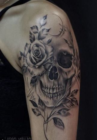 feminine skull tattoos ideas
