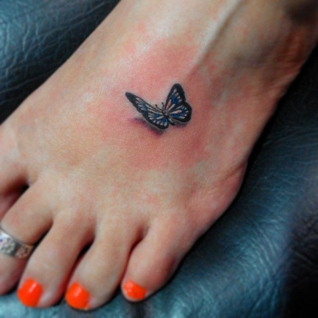 small butterfly tattoo designs foot