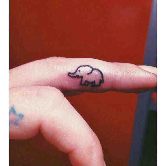 elephant tattoo small finger