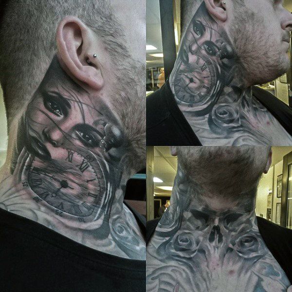 mens throat tattoo ideas