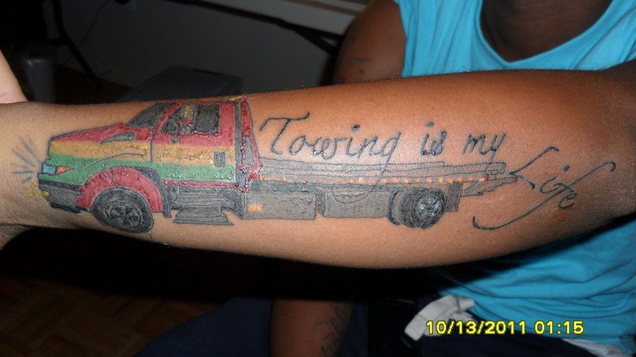 tow truck tattoo ideas