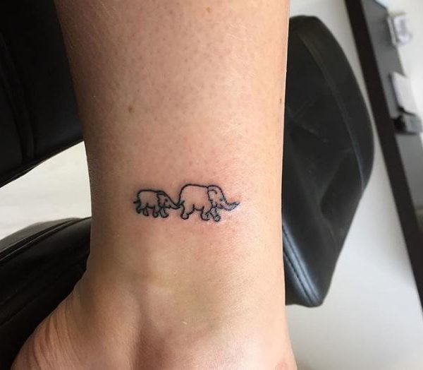 elephant tattoo small mom and baby