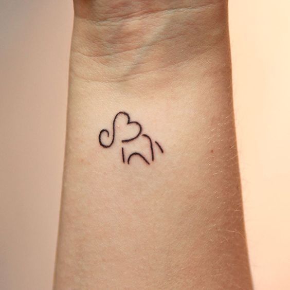 elephant tattoo small simple